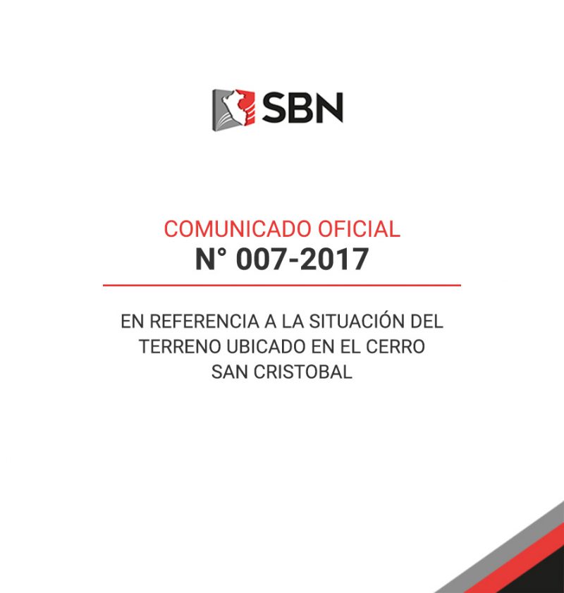 COMUNICADO OFICIAL Nº 007-2017 – SBN