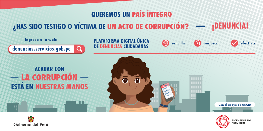Campaña de difusión de la PCM: Acabar con la corrupción está en nuestras manos