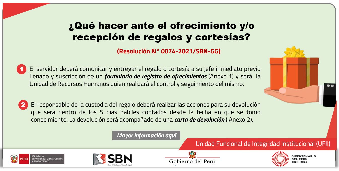 Difusión de los lineamientos ante el ofrecimiento y/o recepción de regalos, cortesías u otros similares