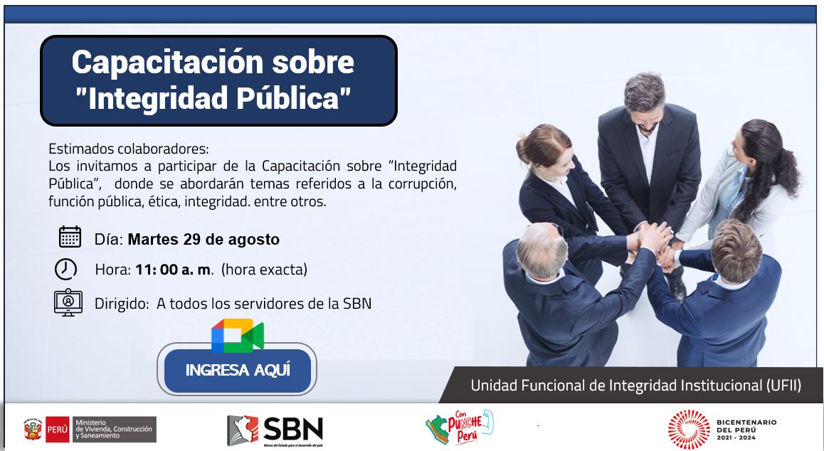 Capacitación:  Integridad Pública