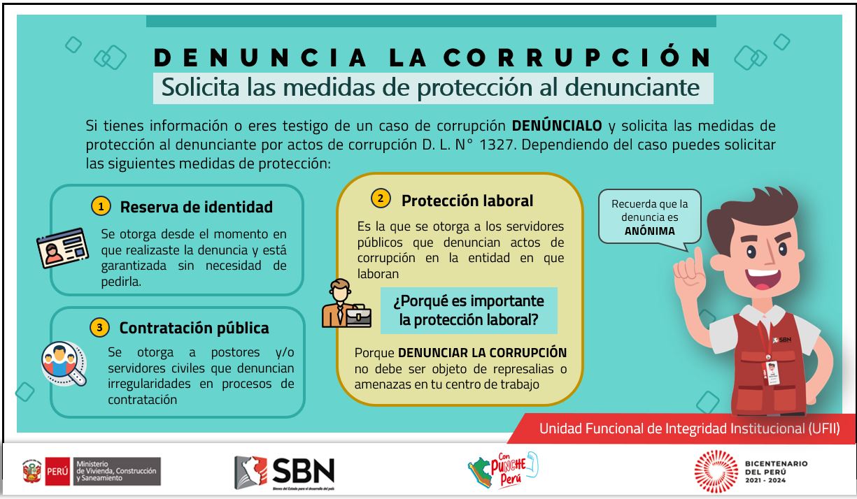 Campaña: Denuncia la Corrupción: Solicita las medidas de protección al denunciante