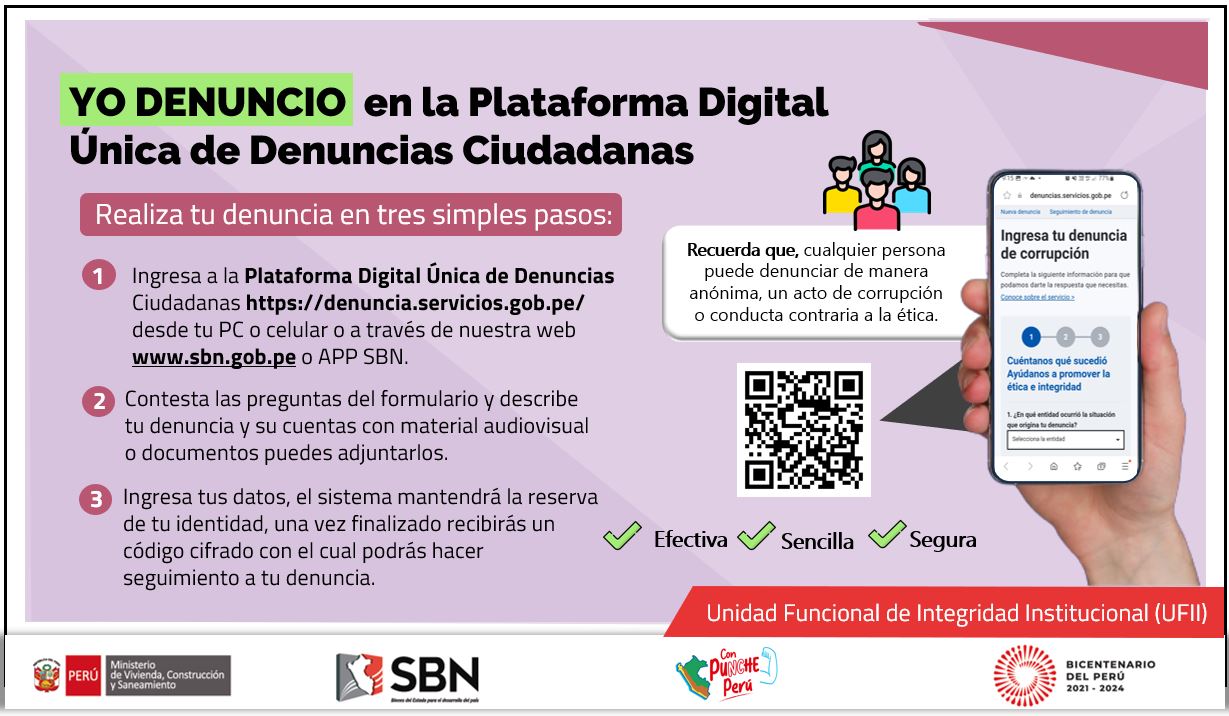 Campaña: YO DENUNCIO en la Plataforma Digital Única de Denuncias Ciudadanas 
