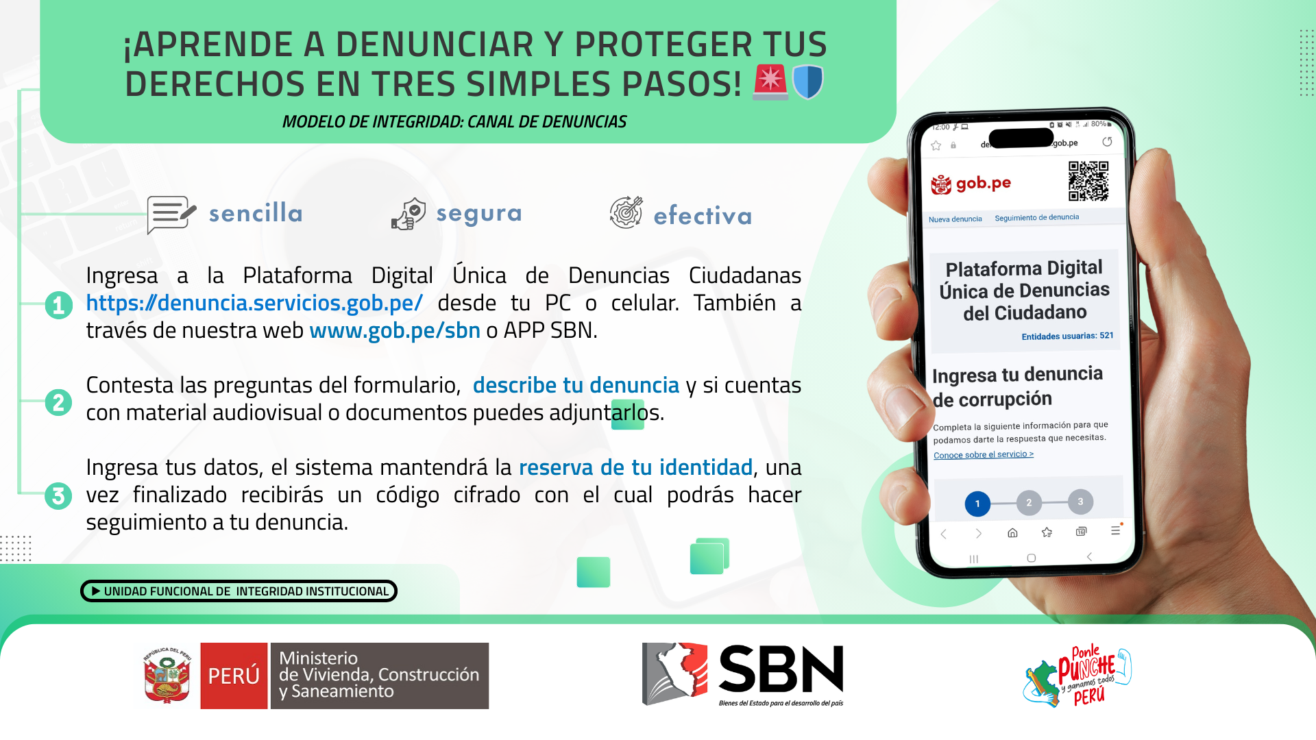  Campaña: ¡Aprende a denunciar y proteger tus derechos en tres simples pasos!