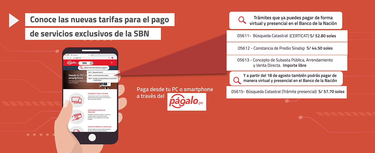 SBN IMPLEMENTA NUEVO TUPA PARA EL PAGO  DE SERVICIOS DE MANERA VIRTUAL Y PRESENCIAL