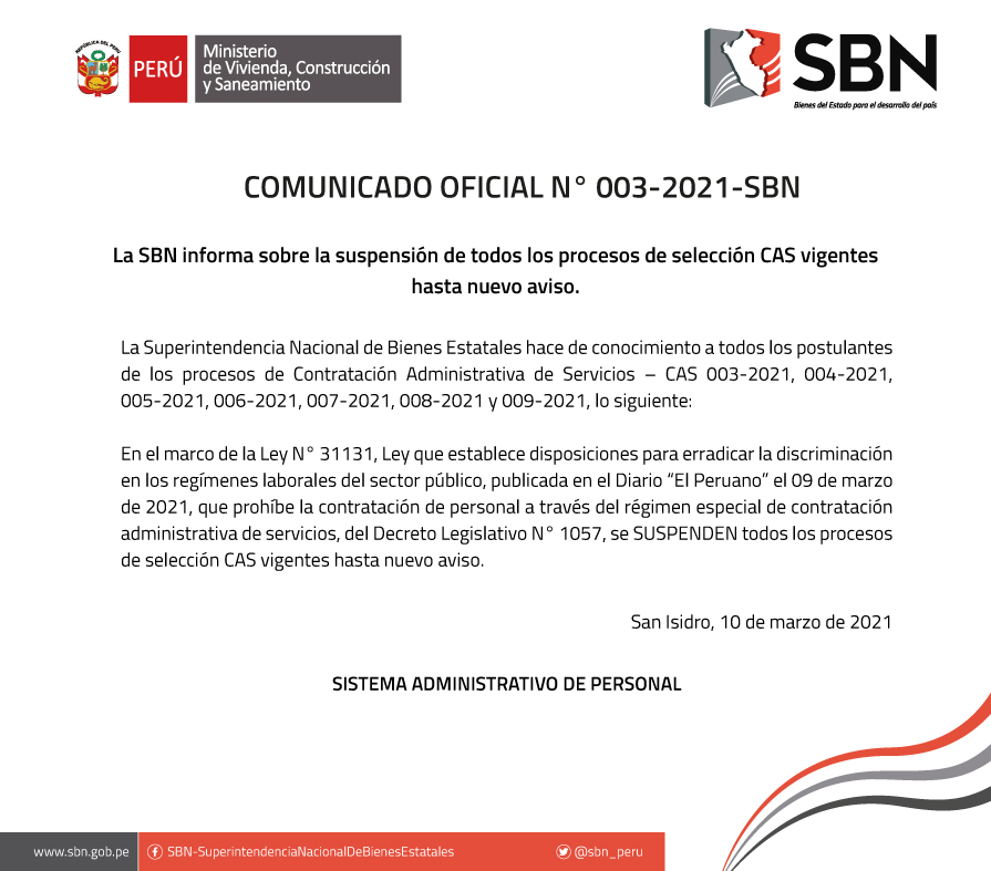  COMUNICADO OFICIAL N° 003 - 2021