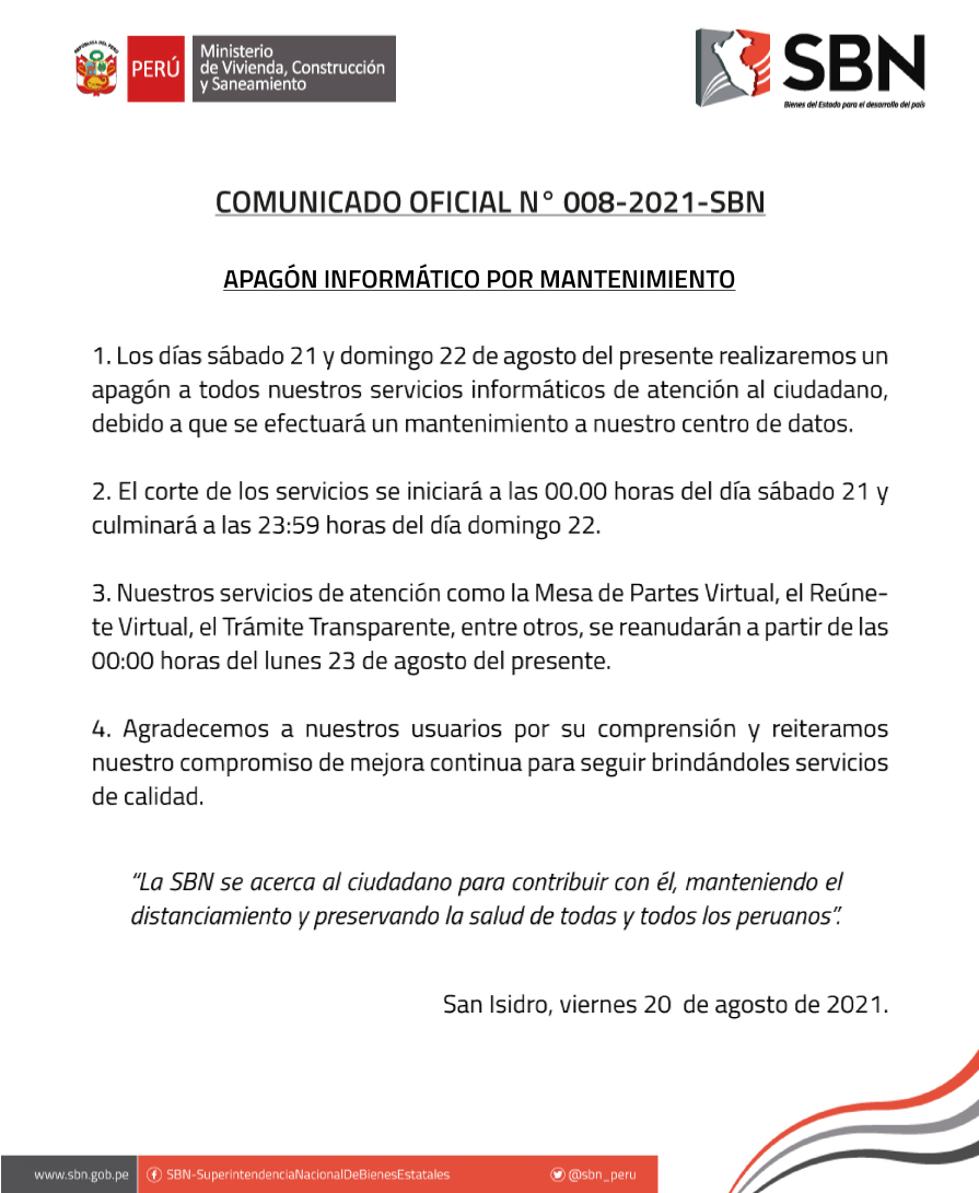  COMUNICADO OFICIAL N° 008 - 2021