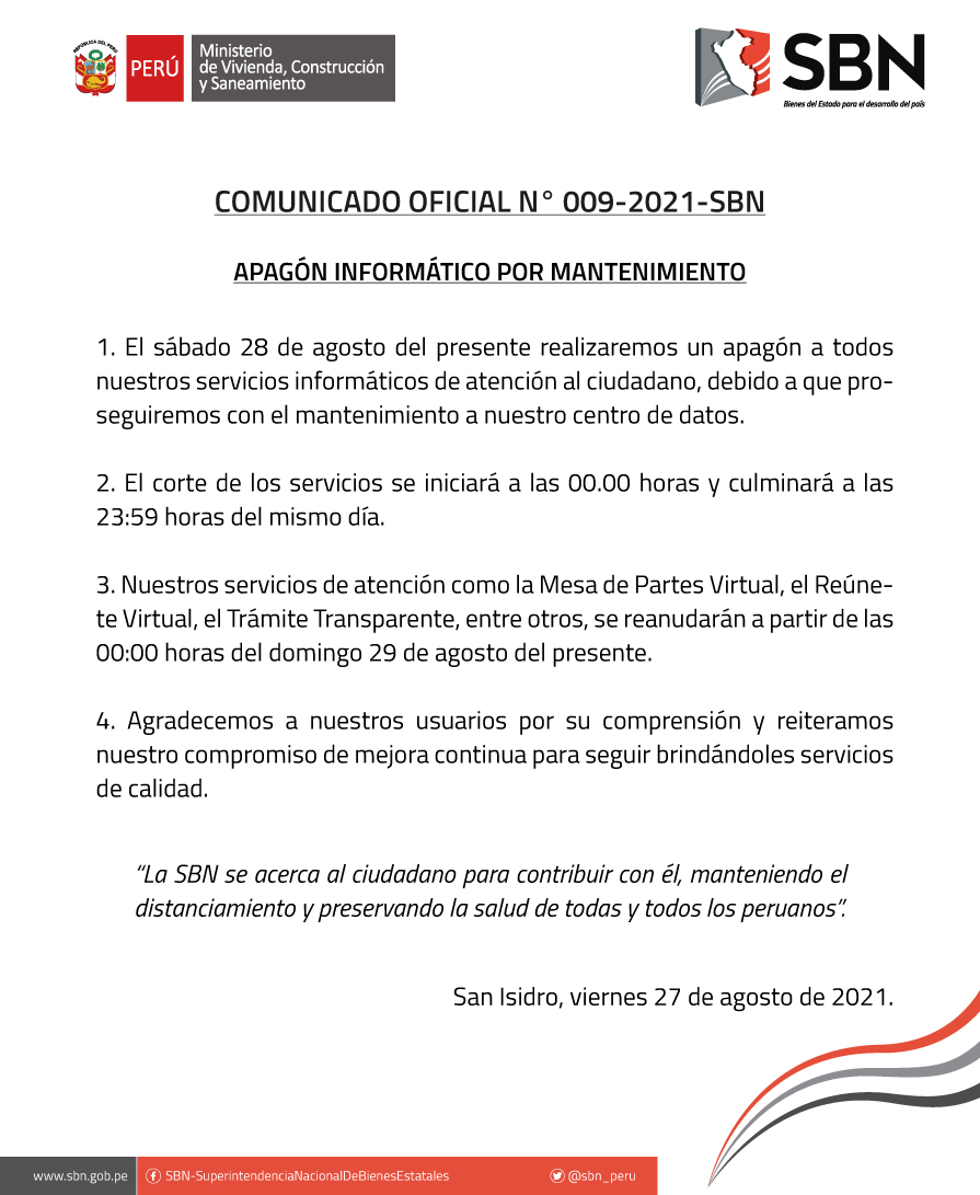  COMUNICADO OFICIAL N° 009 - 2021