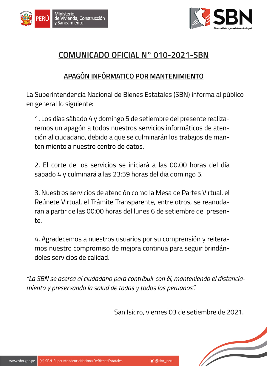  COMUNICADO OFICIAL N° 010 - 2021