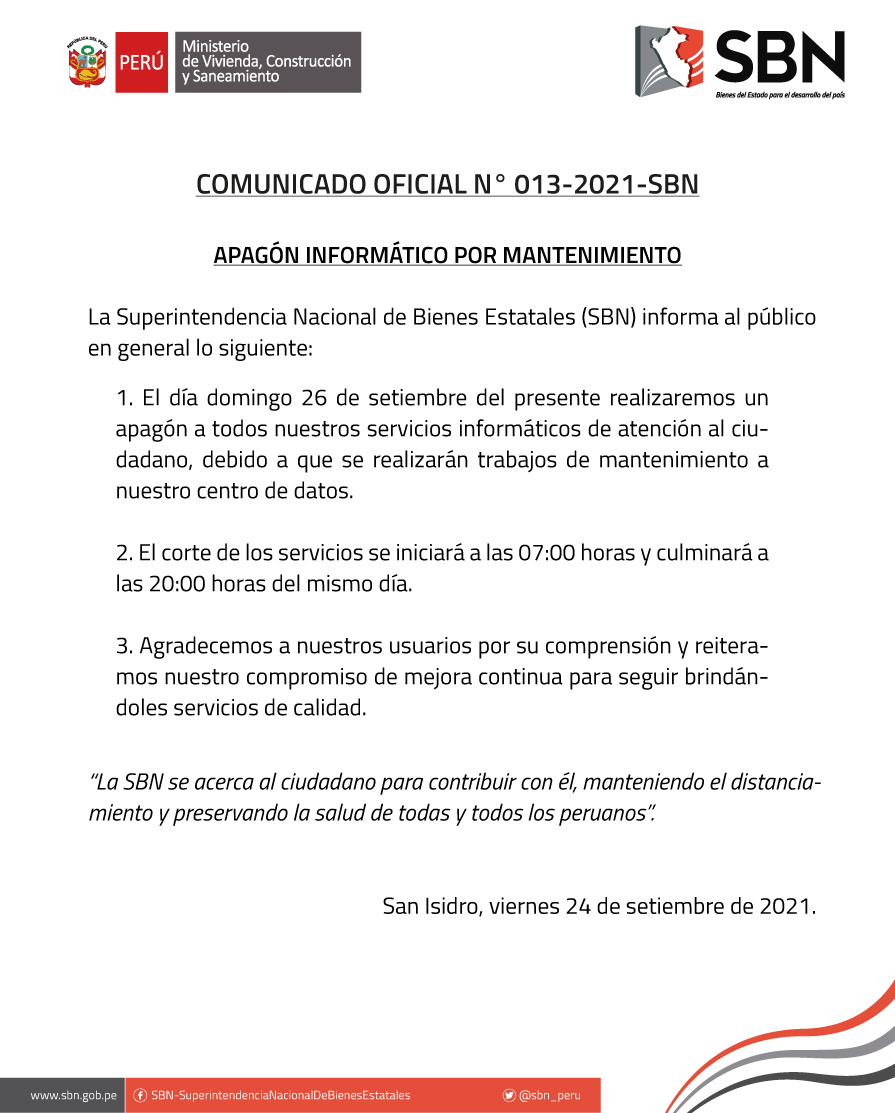  COMUNICADO OFICIAL N° 013 - 2021