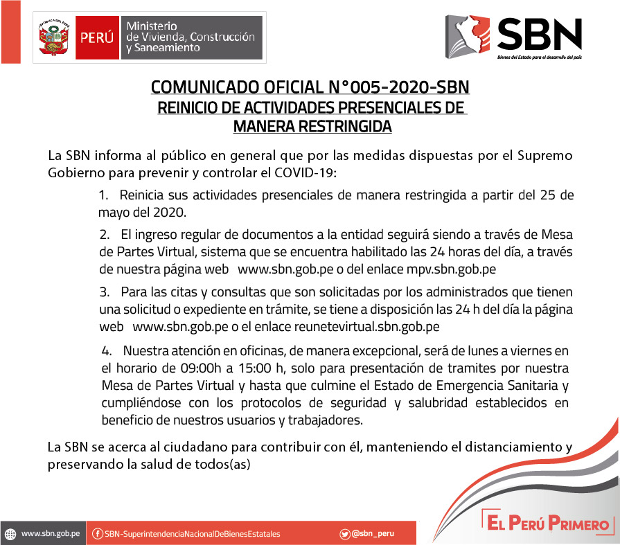  COMUNICADO OFICIAL N° 005 - 2020