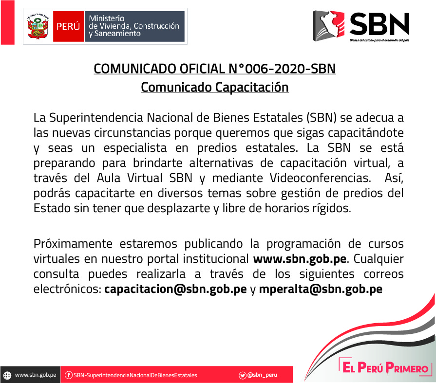  COMUNICADO OFICIAL N° 006 - 2020