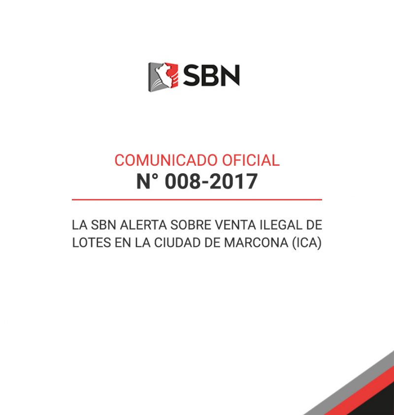  COMUNICADO OFICIAL Nº 008-2017 – SBN