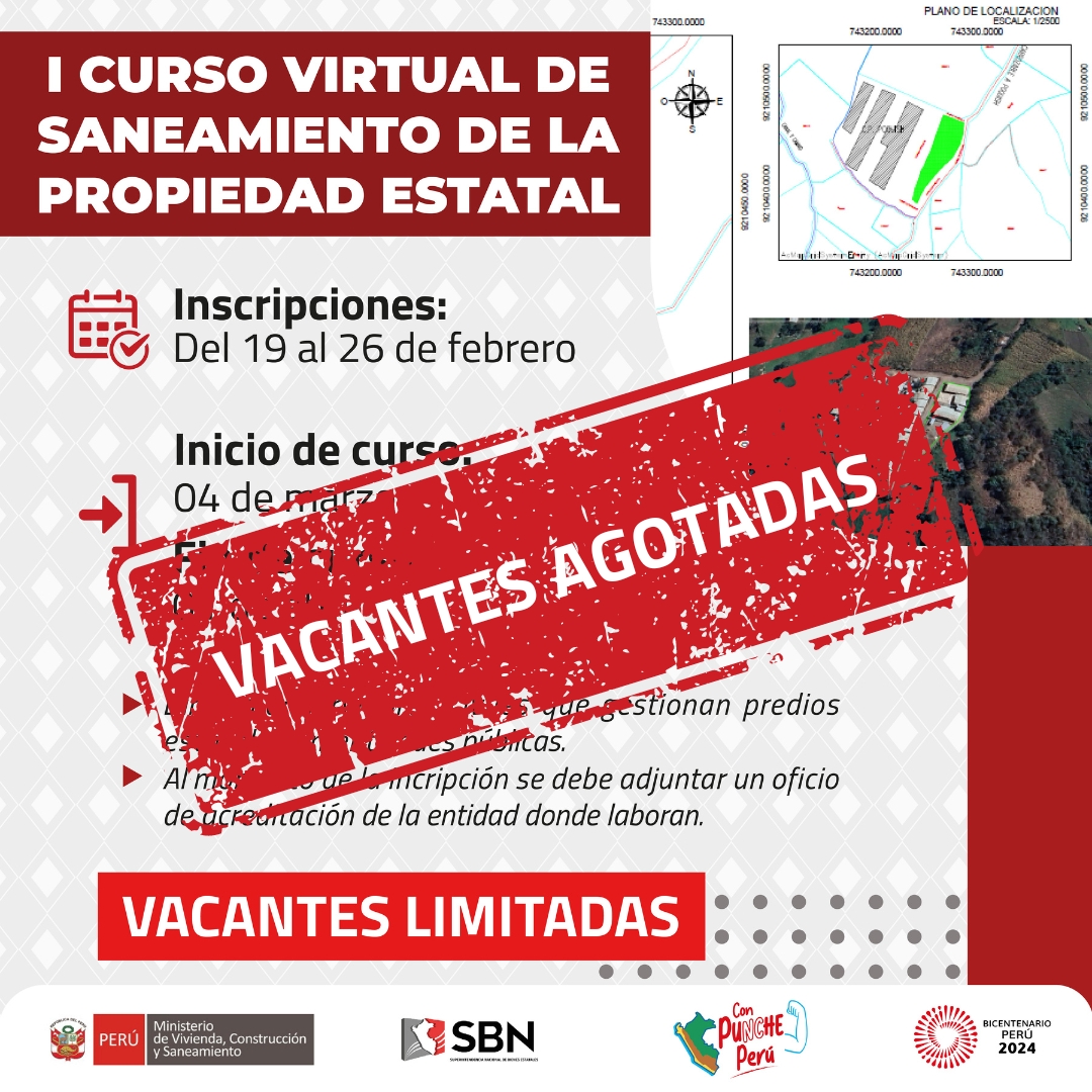  I CURSO VIRTUAL DE SANEAMIENTO DE LA PROPIEDAD ESTATAL