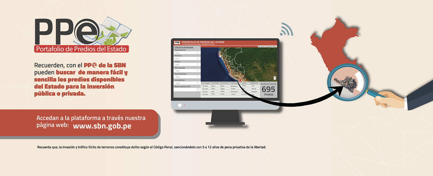  PLATAFORMA “PPE” DE LA SBN LES PERMITE LA BÚSQUEDA DE TERRENOS DEL ESTADO DE MANERA FÁCIL Y GRATUITA