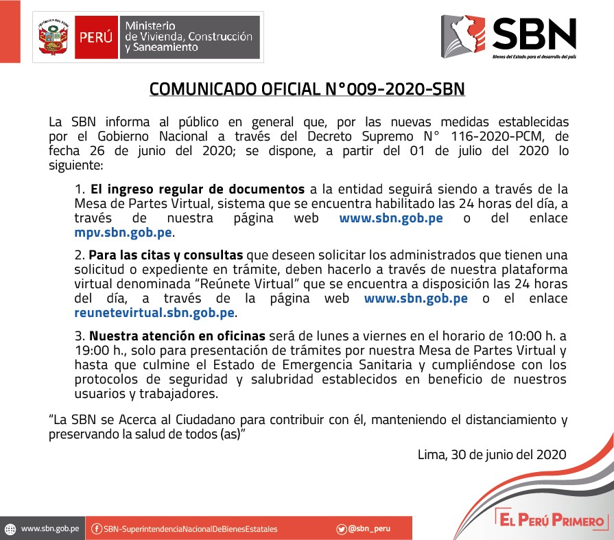  COMUNICADO OFICIAL N° 009 - 2020